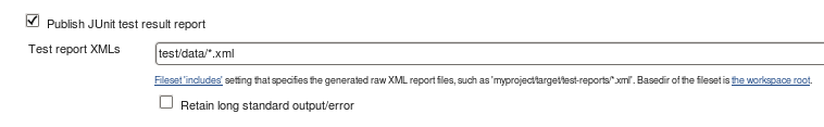 Jenkins/Hudson JUnit configuration