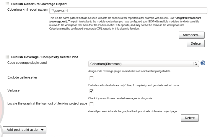 Jenkins Cobertura configuration