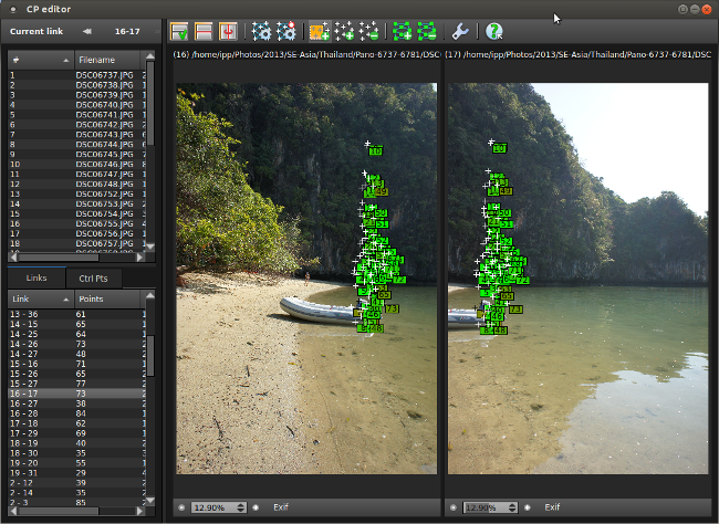 Kolor: Autopano Giga software screenshot control points editor