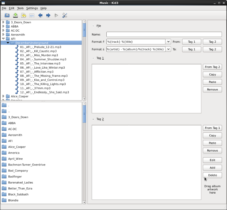 Linux MP3 tagger: Kid3