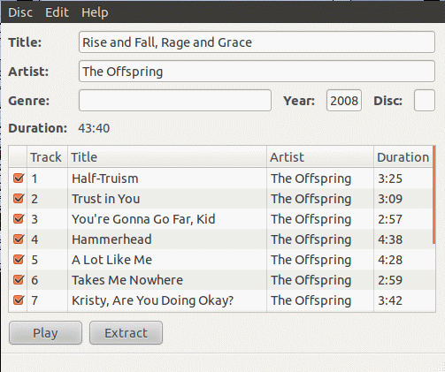 Gnome GUI CD ripping and encoding tool