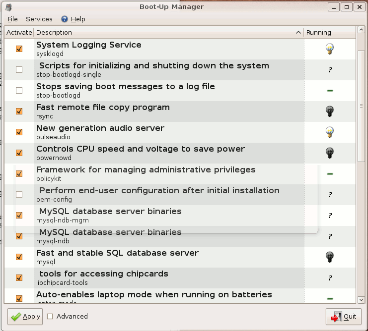 Debian List Startup Programs